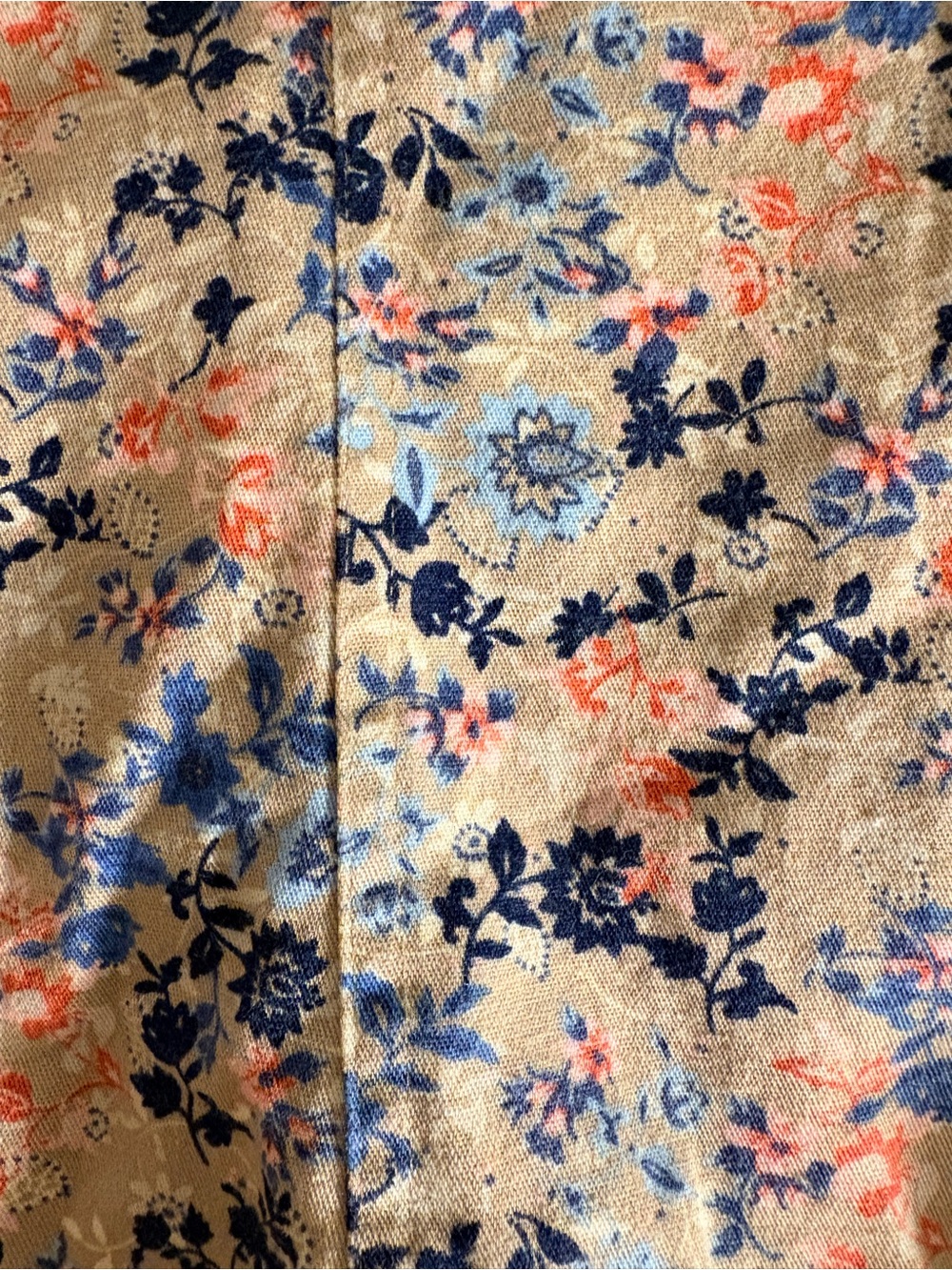 Coastal Beachy Travel Feminine Floral Button-Up Jacket in Beige, Blue & Coral - Picture 6 of 7